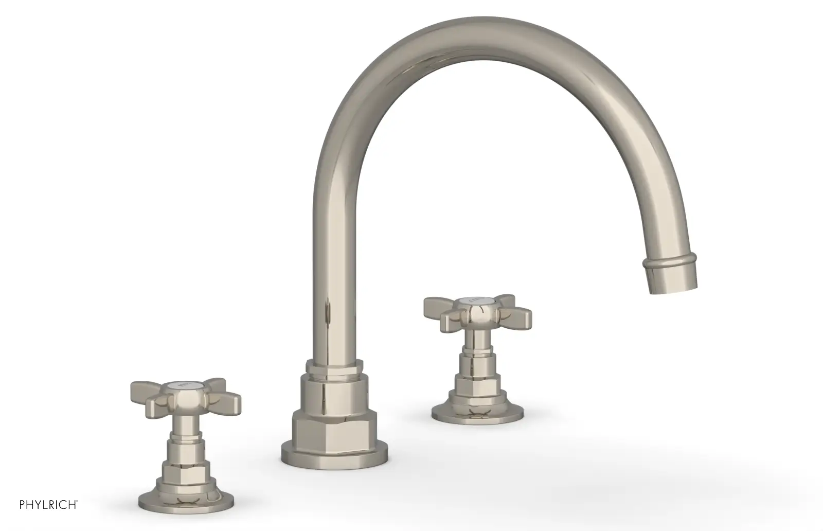 Phylrich Jamestown Deck Tub Set with Cross Handles by Phylrich