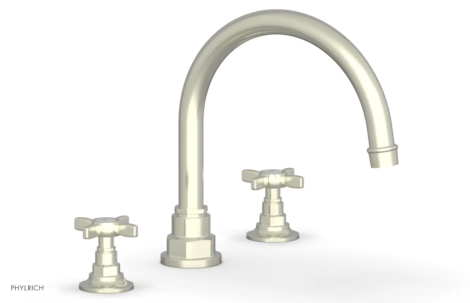 Phylrich Jamestown Deck Tub Set with Cross Handles by Phylrich