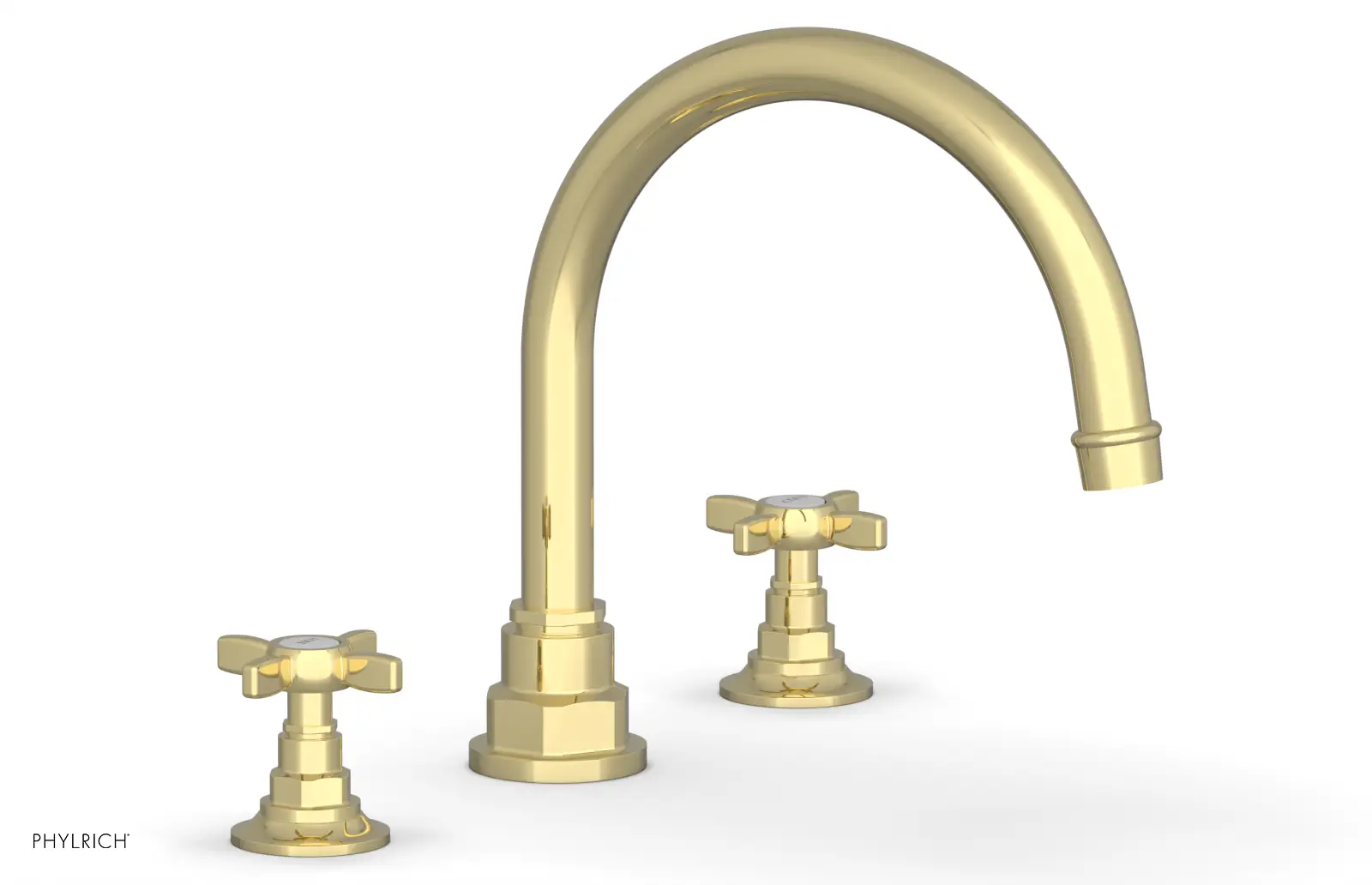 Phylrich Jamestown Deck Tub Set with Cross Handles by Phylrich