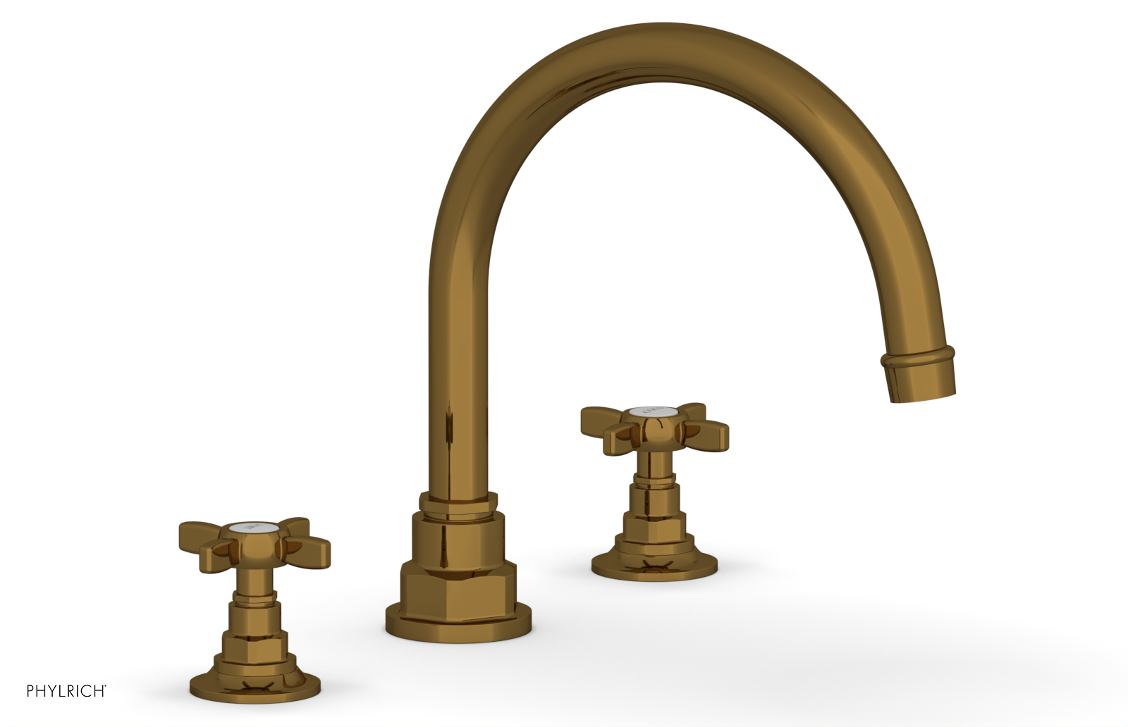 Phylrich Jamestown Deck Tub Set with Cross Handles