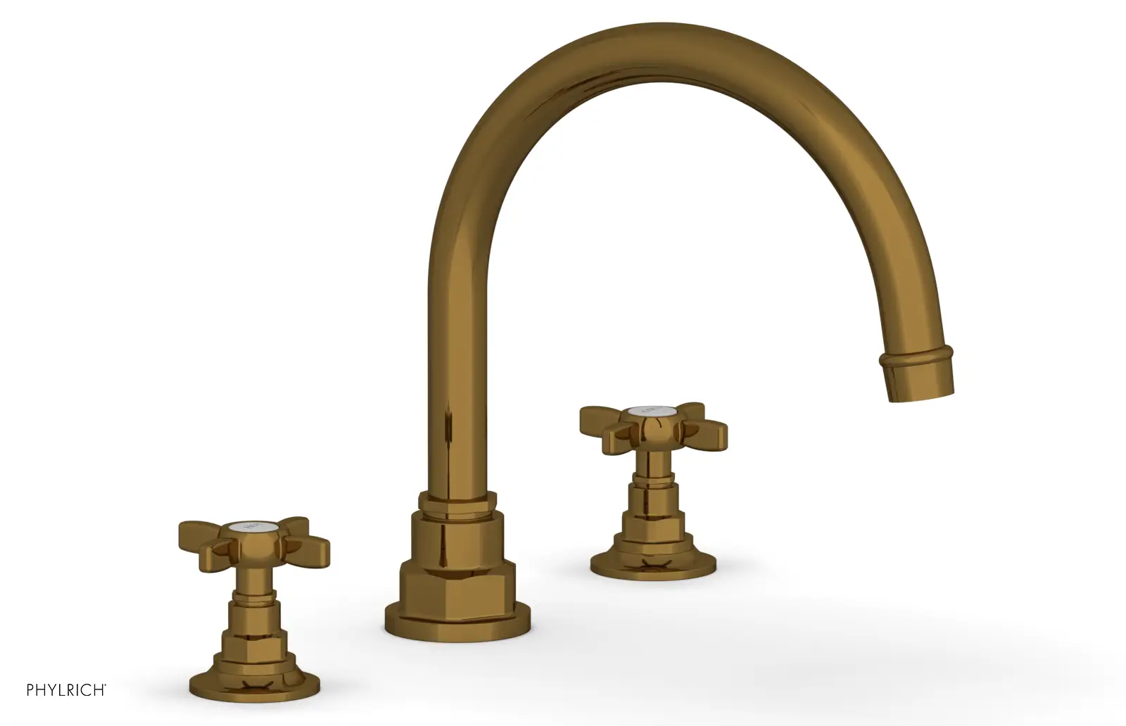 Phylrich Jamestown Deck Tub Set with Cross Handles by Phylrich