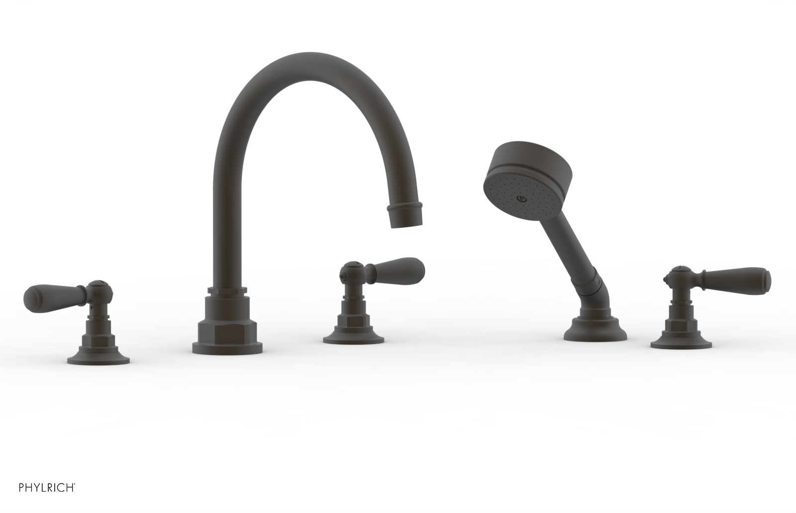 Phylrich Jamestown Deck Tub Set with Hand Shower and Lever Handles by Phylrich
