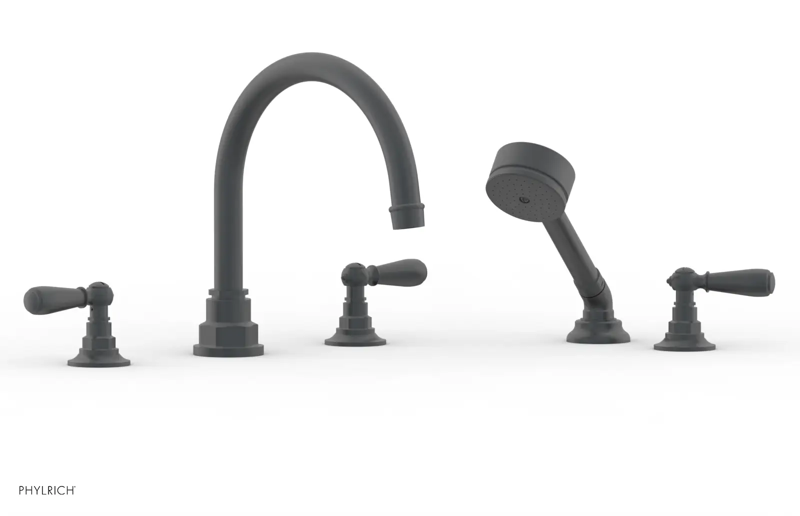Phylrich Jamestown Deck Tub Set with Hand Shower and Lever Handles by Phylrich