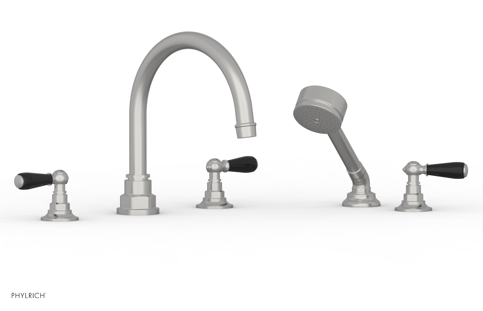 Phylrich Jamestown Deck Tub Set with Hand Shower and Lever Handles