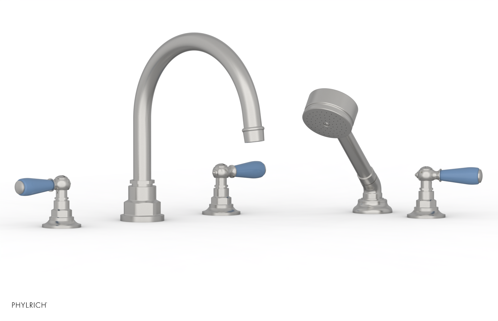 Phylrich Jamestown Deck Tub Set with Hand Shower and Lever Handles