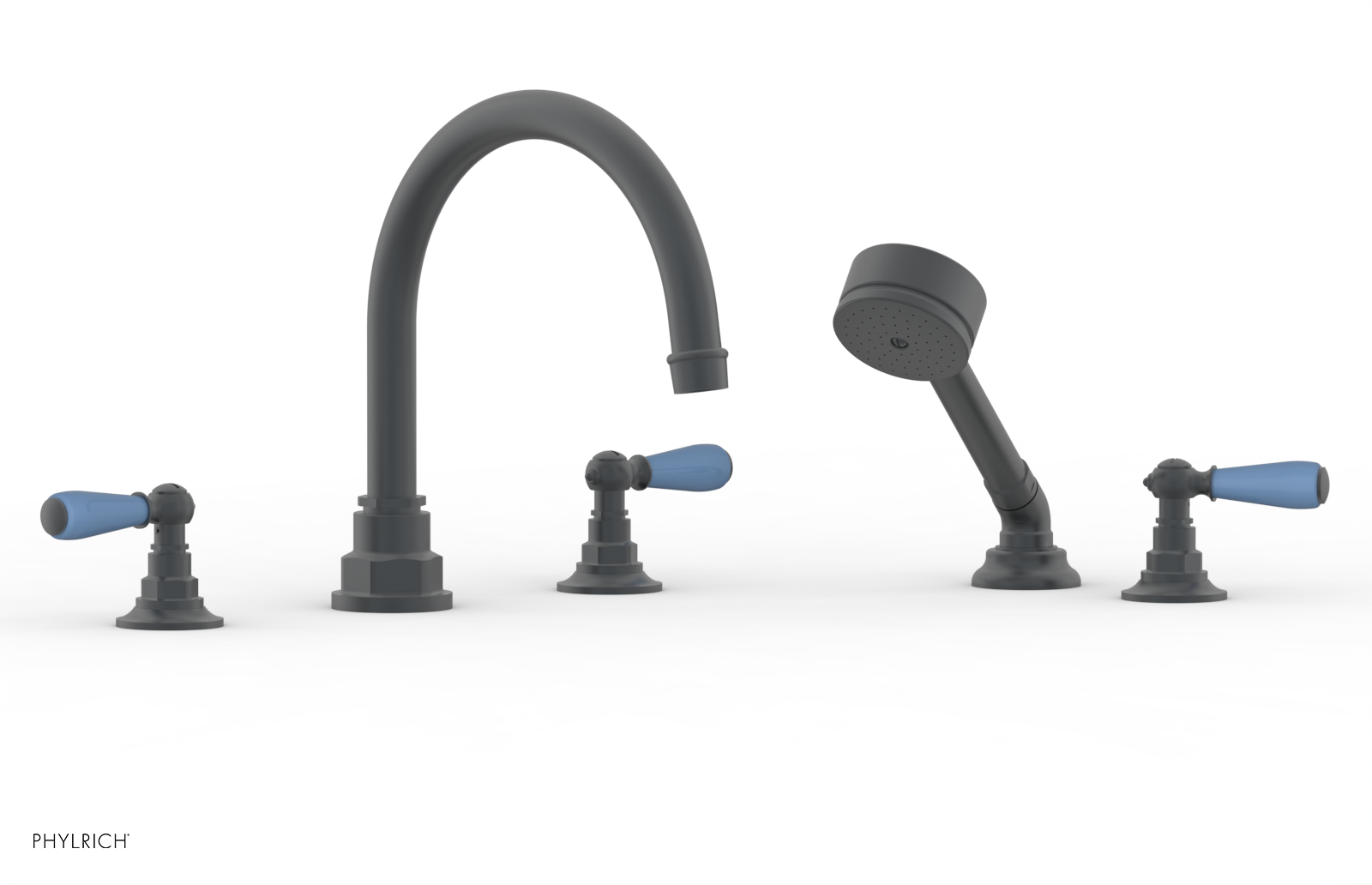Phylrich Jamestown Deck Tub Set with Hand Shower and Lever Handles by Phylrich