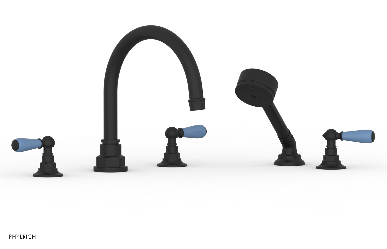 Phylrich Jamestown Deck Tub Set with Hand Shower and Lever Handles by Phylrich