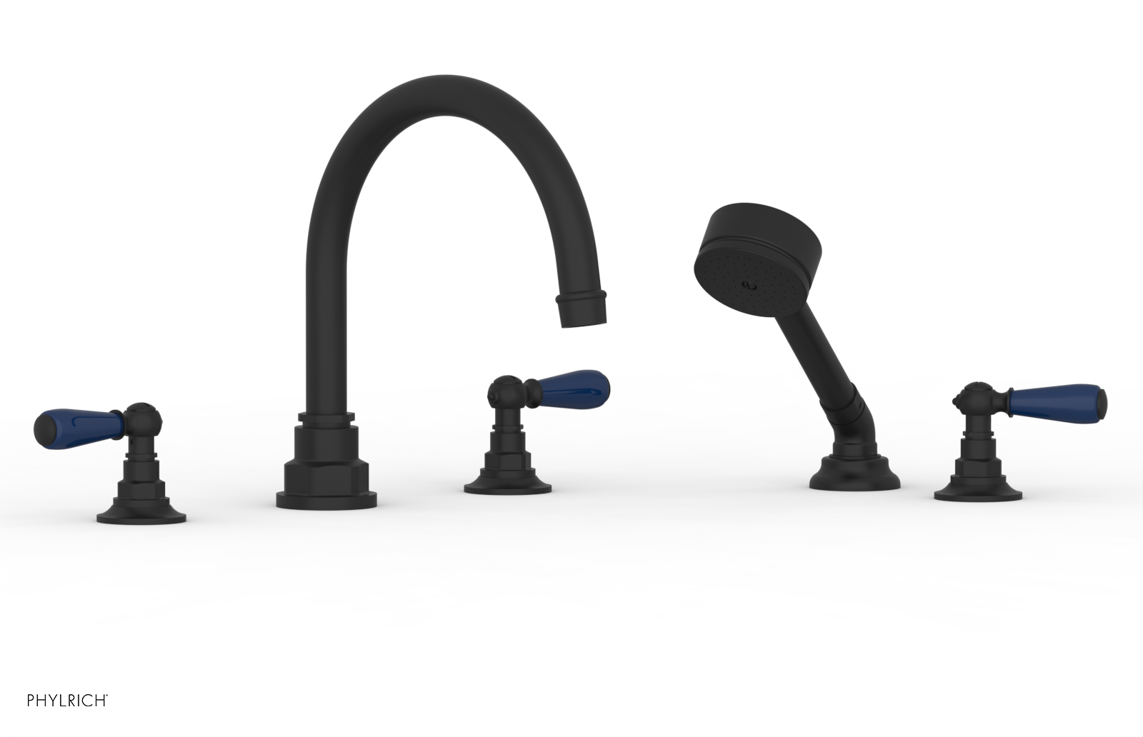 Phylrich Jamestown Deck Tub Set with Hand Shower and Lever Handles by Phylrich