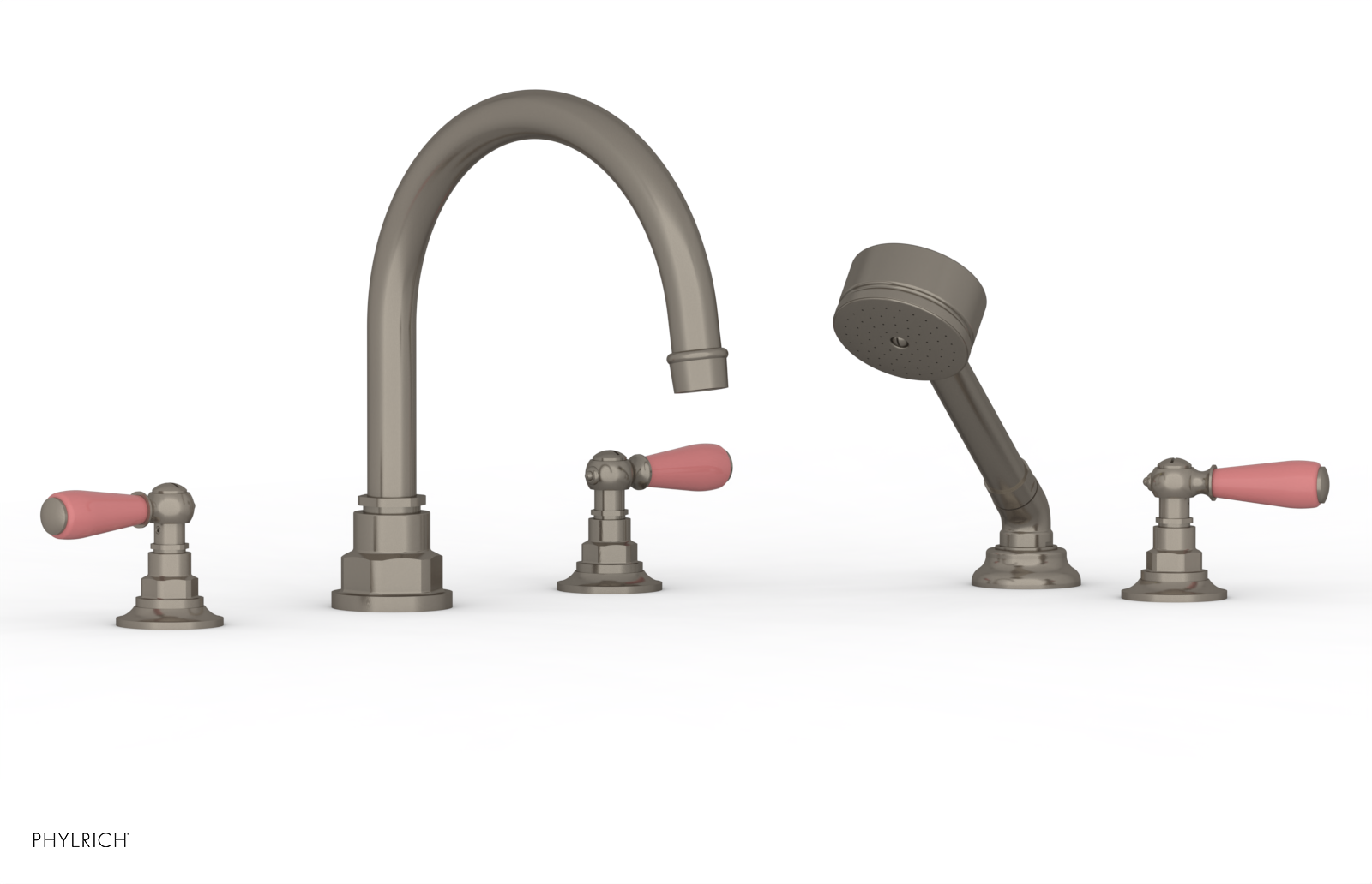 Phylrich Jamestown Deck Tub Set with Hand Shower and Lever Handles by Phylrich