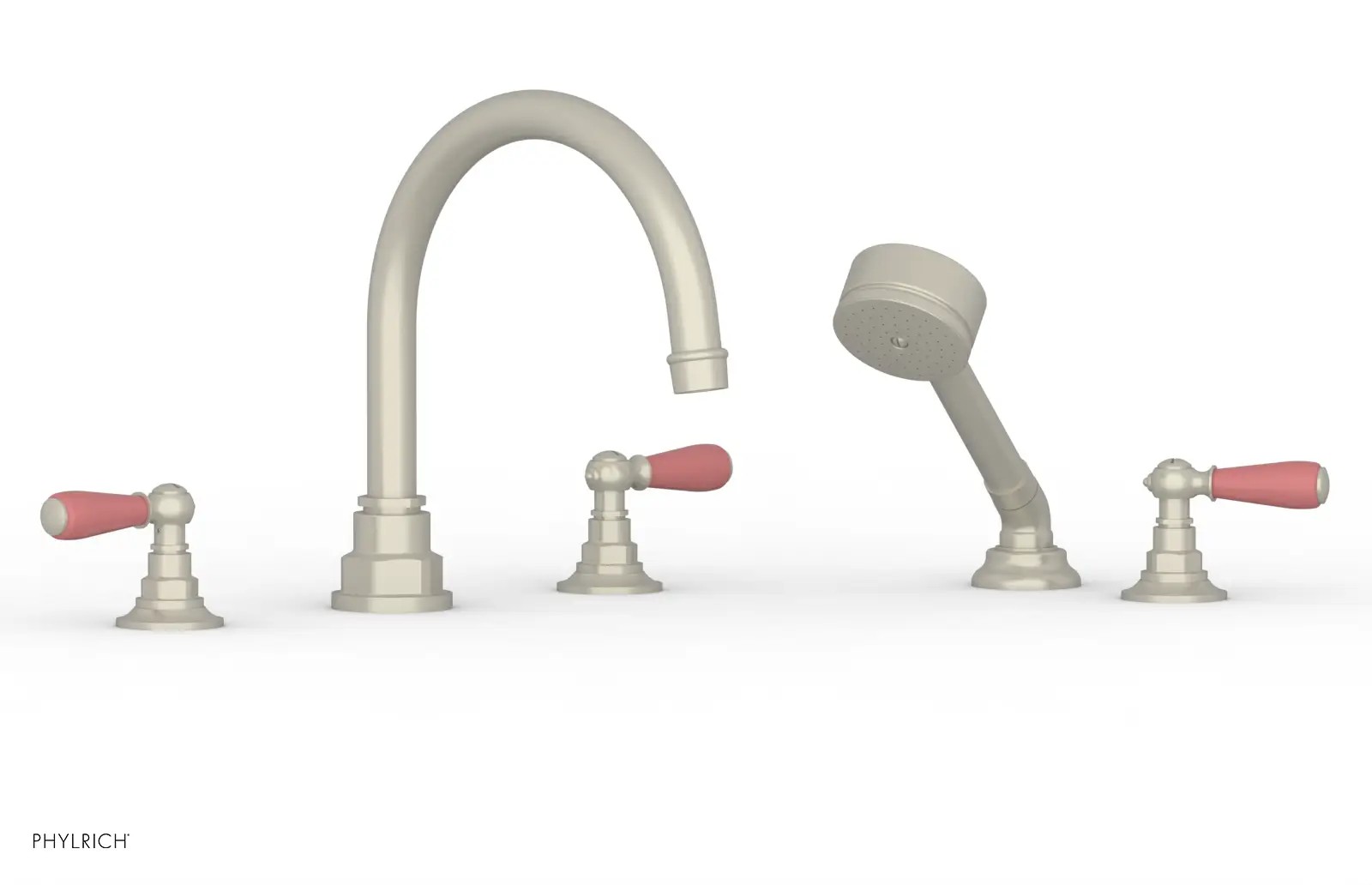 Phylrich Jamestown Deck Tub Set with Hand Shower and Lever Handles by Phylrich