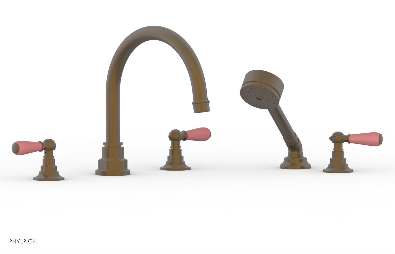 Phylrich Jamestown Deck Tub Set with Hand Shower and Lever Handles by Phylrich