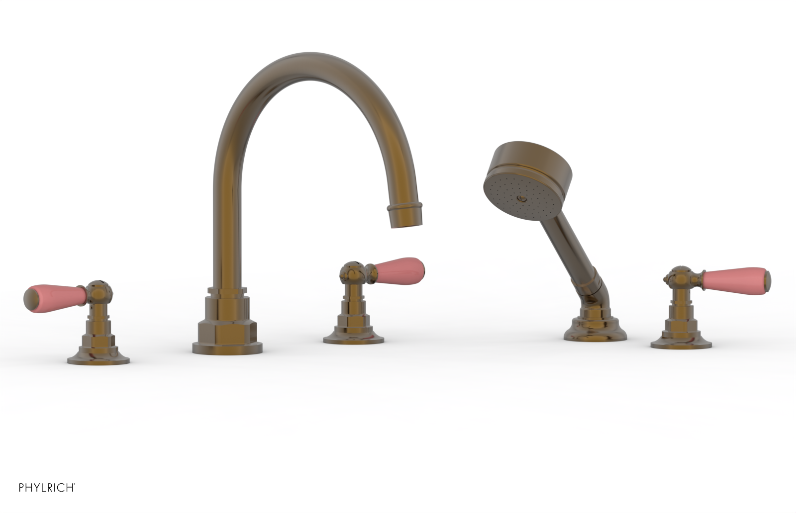 Phylrich Jamestown Deck Tub Set with Hand Shower and Lever Handles by Phylrich