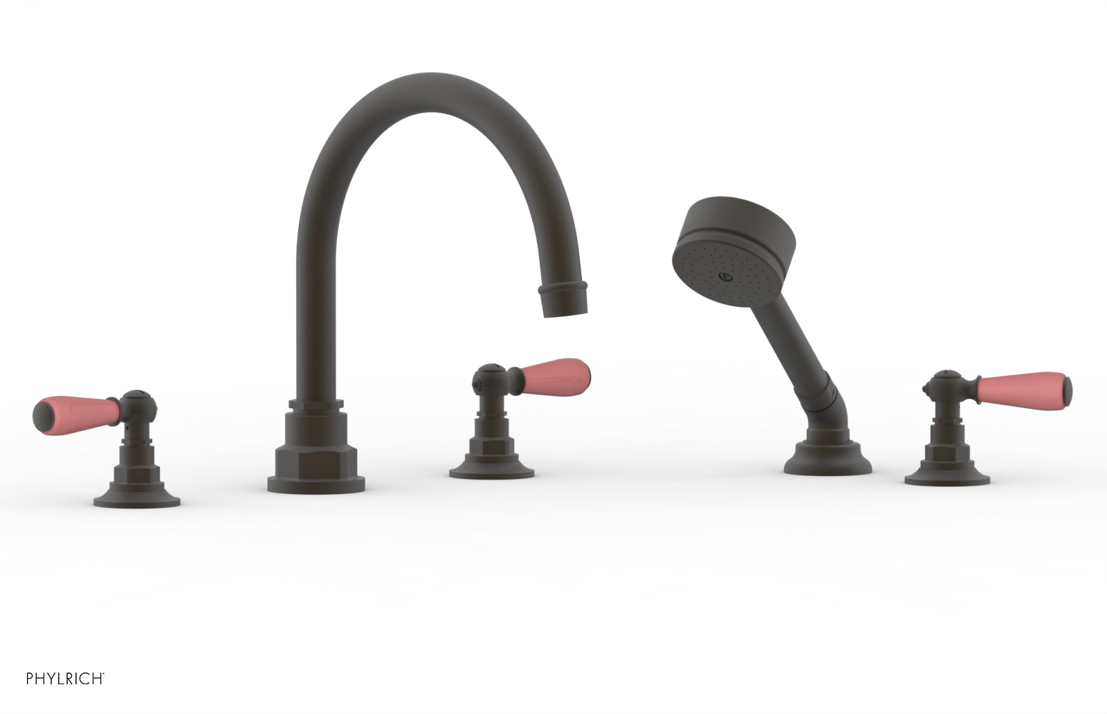 Phylrich Jamestown Deck Tub Set with Hand Shower and Lever Handles by Phylrich