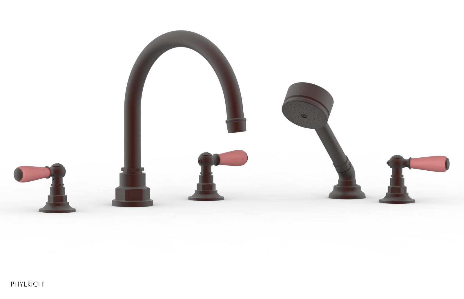 Phylrich Jamestown Deck Tub Set with Hand Shower and Lever Handles by Phylrich