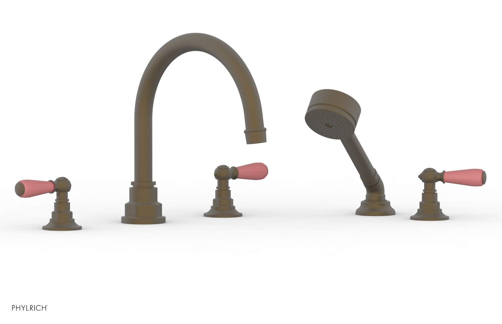 Phylrich Jamestown Deck Tub Set with Hand Shower and Lever Handles by Phylrich