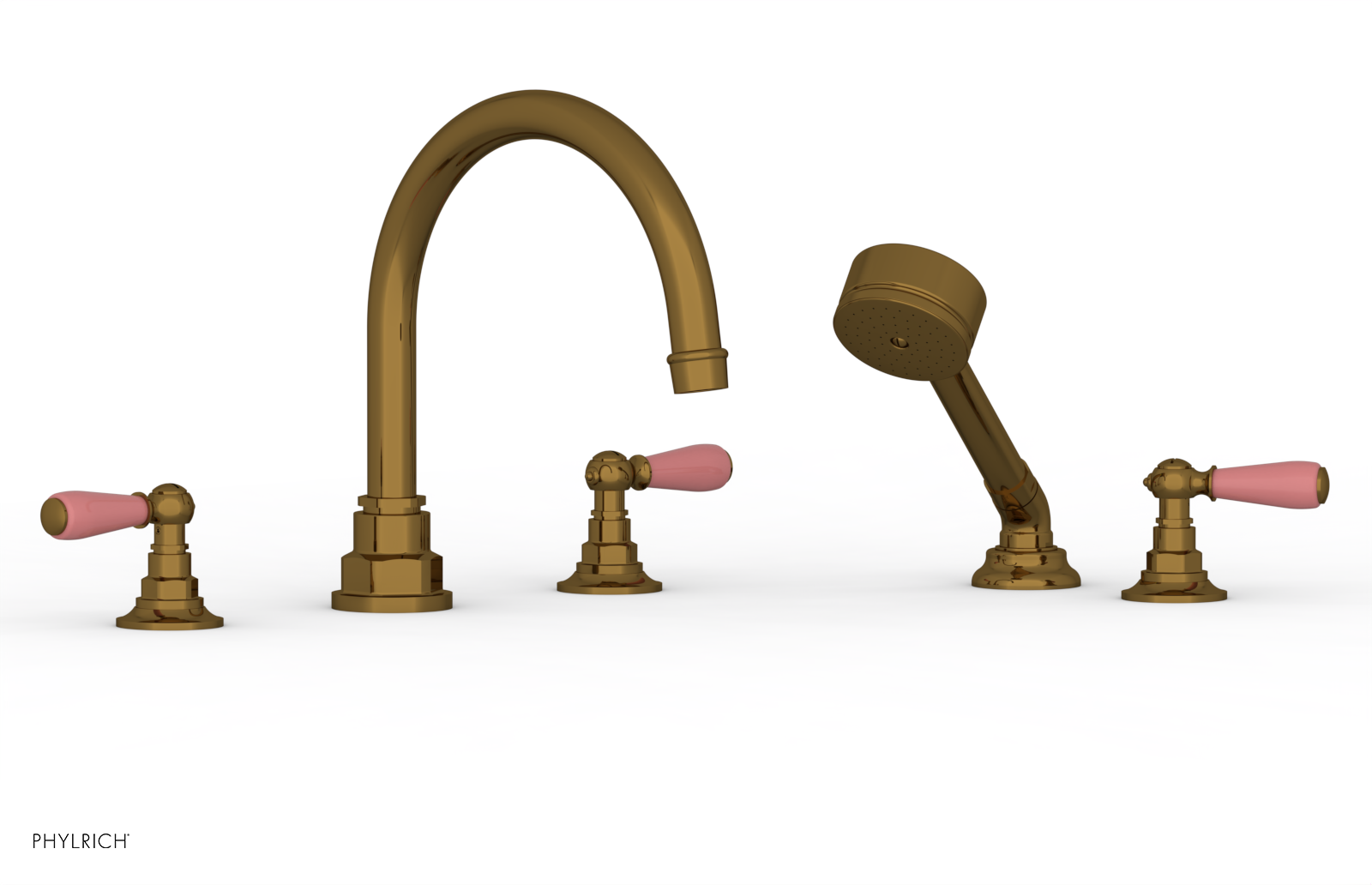 Phylrich Jamestown Deck Tub Set with Hand Shower and Lever Handles by Phylrich