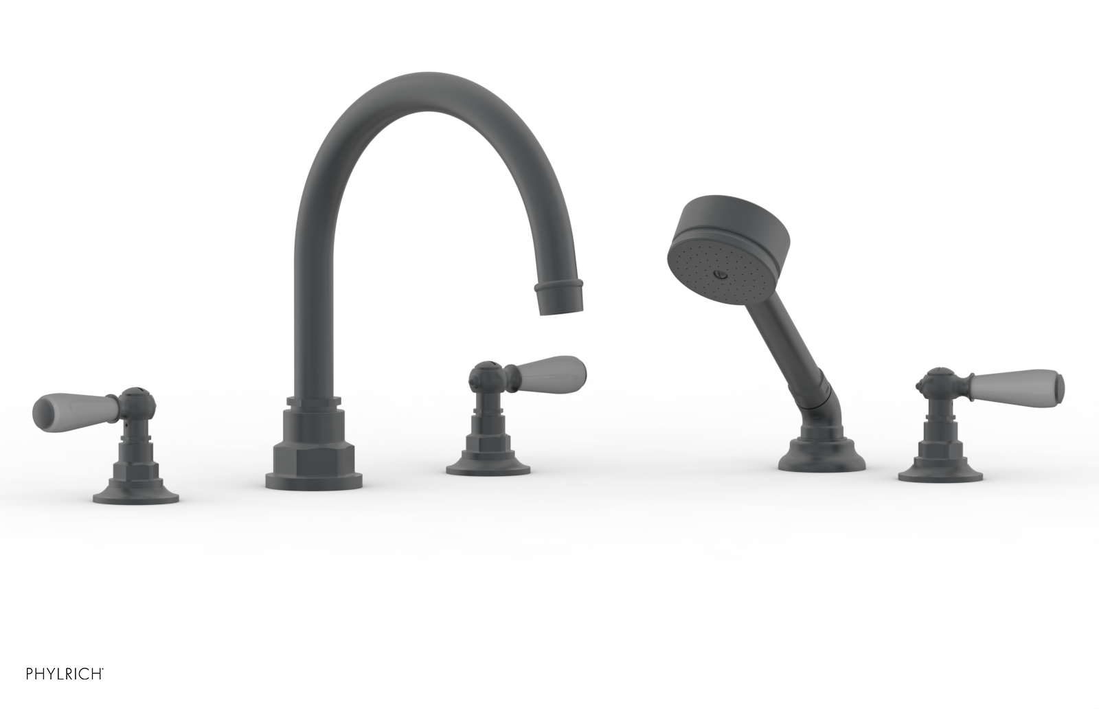 Phylrich Jamestown Deck Tub Set with Hand Shower and Lever Handles by Phylrich