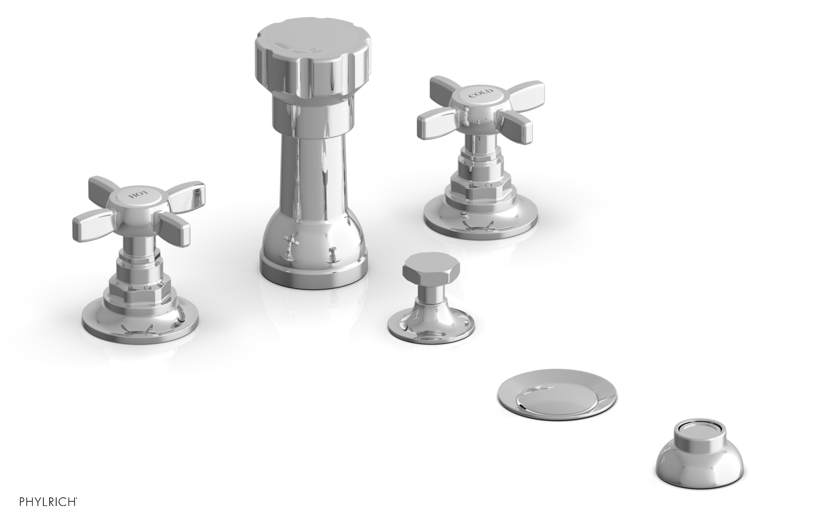 polished chrome bidet set