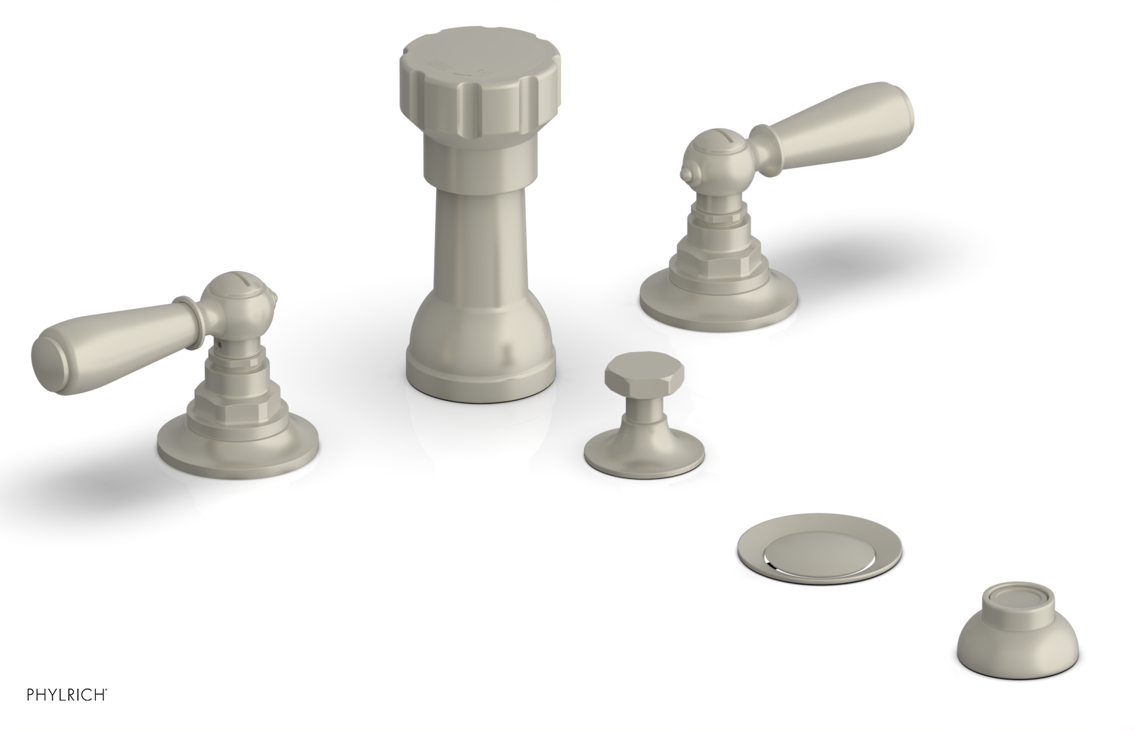 Phylrich Jamestown Four Hole Bidet Set with Lever Handles