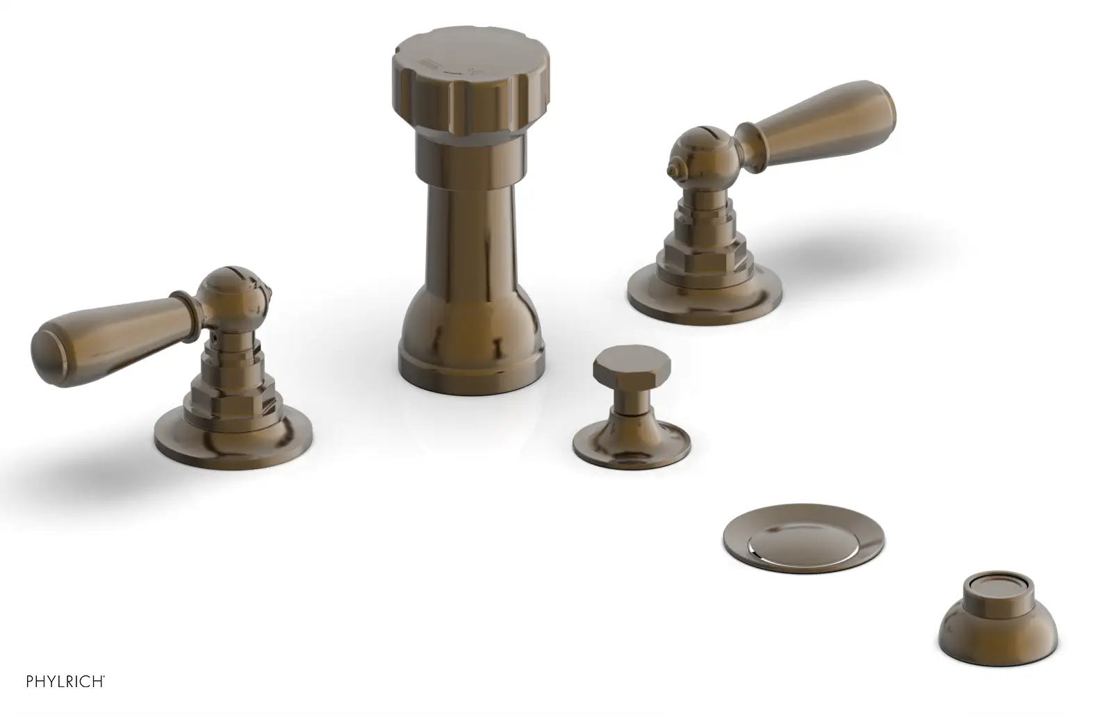Phylrich Jamestown Four Hole Bidet Set with Lever Handles by Phylrich