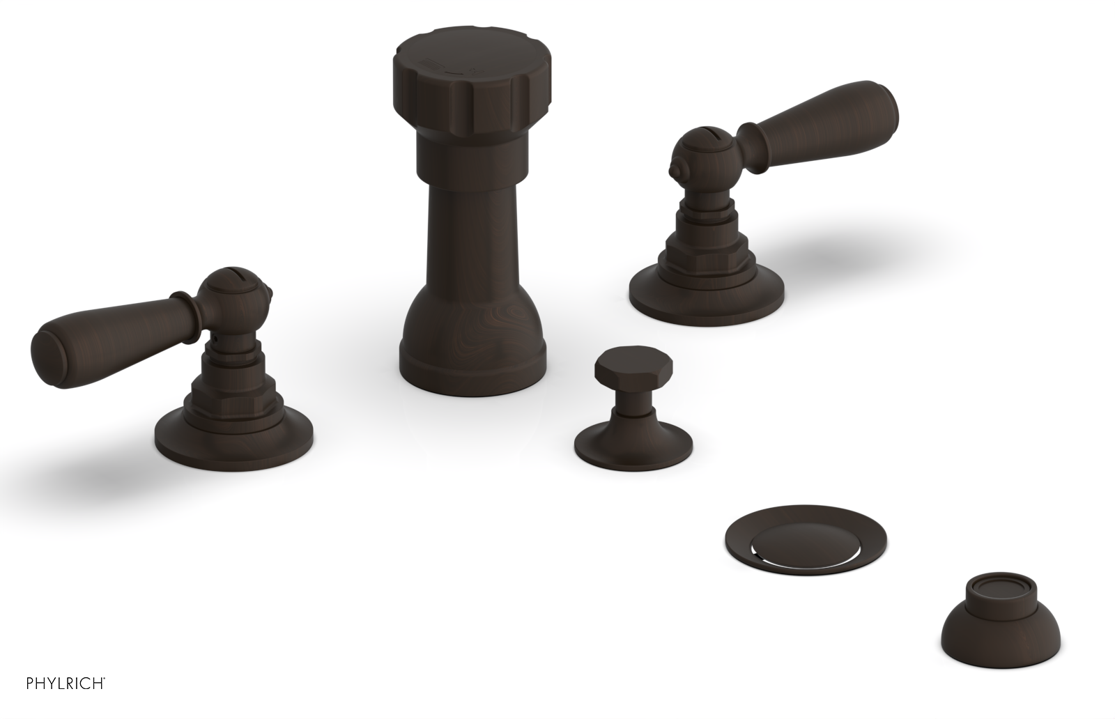 Phylrich Jamestown Four Hole Bidet Set with Lever Handles