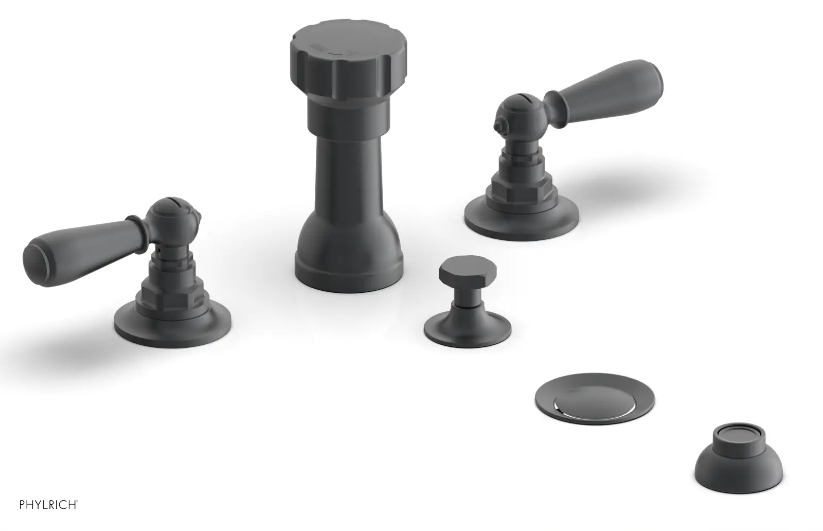 Phylrich Jamestown Four Hole Bidet Set with Lever Handles by Phylrich