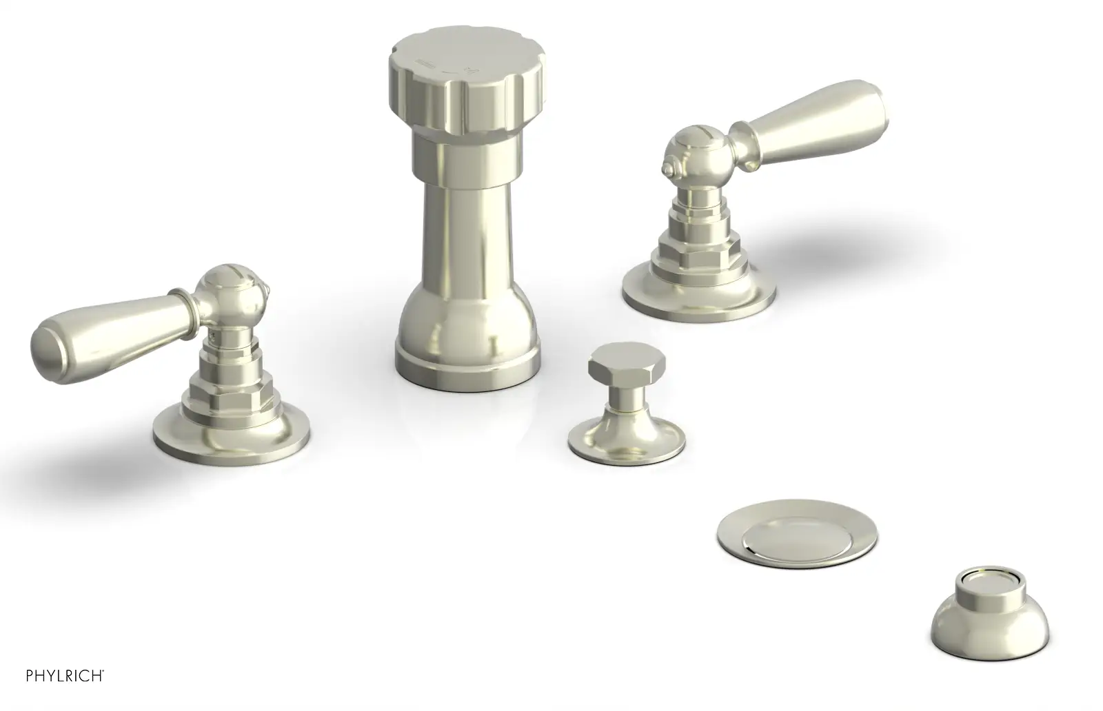 Phylrich Jamestown Four Hole Bidet Set with Lever Handles by Phylrich