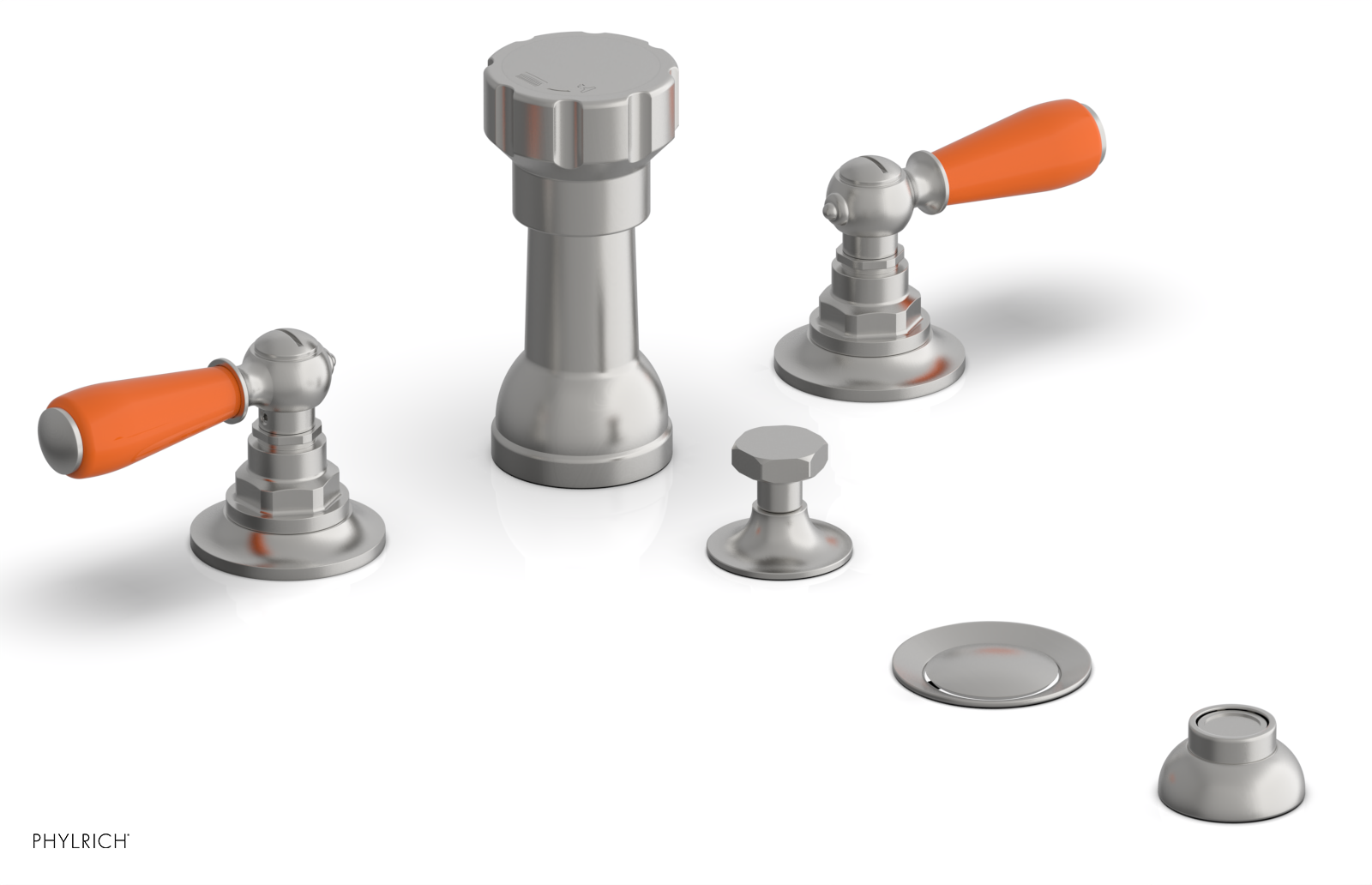 Phylrich Jamestown Four Hole Bidet Set with Lever Handles