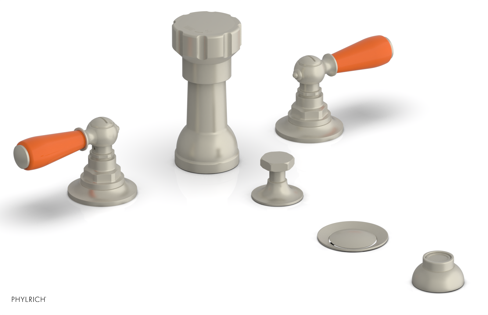 Phylrich Jamestown Four Hole Bidet Set with Lever Handles