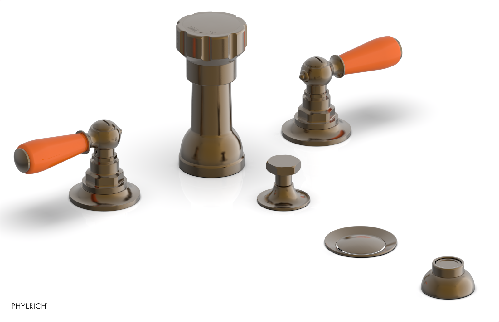 Phylrich Jamestown Four Hole Bidet Set with Lever Handles