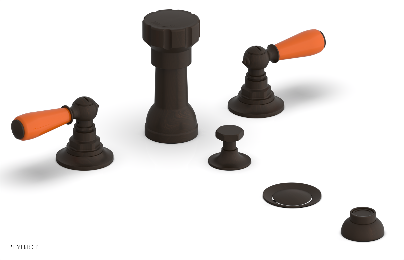 Phylrich Jamestown Four Hole Bidet Set with Lever Handles