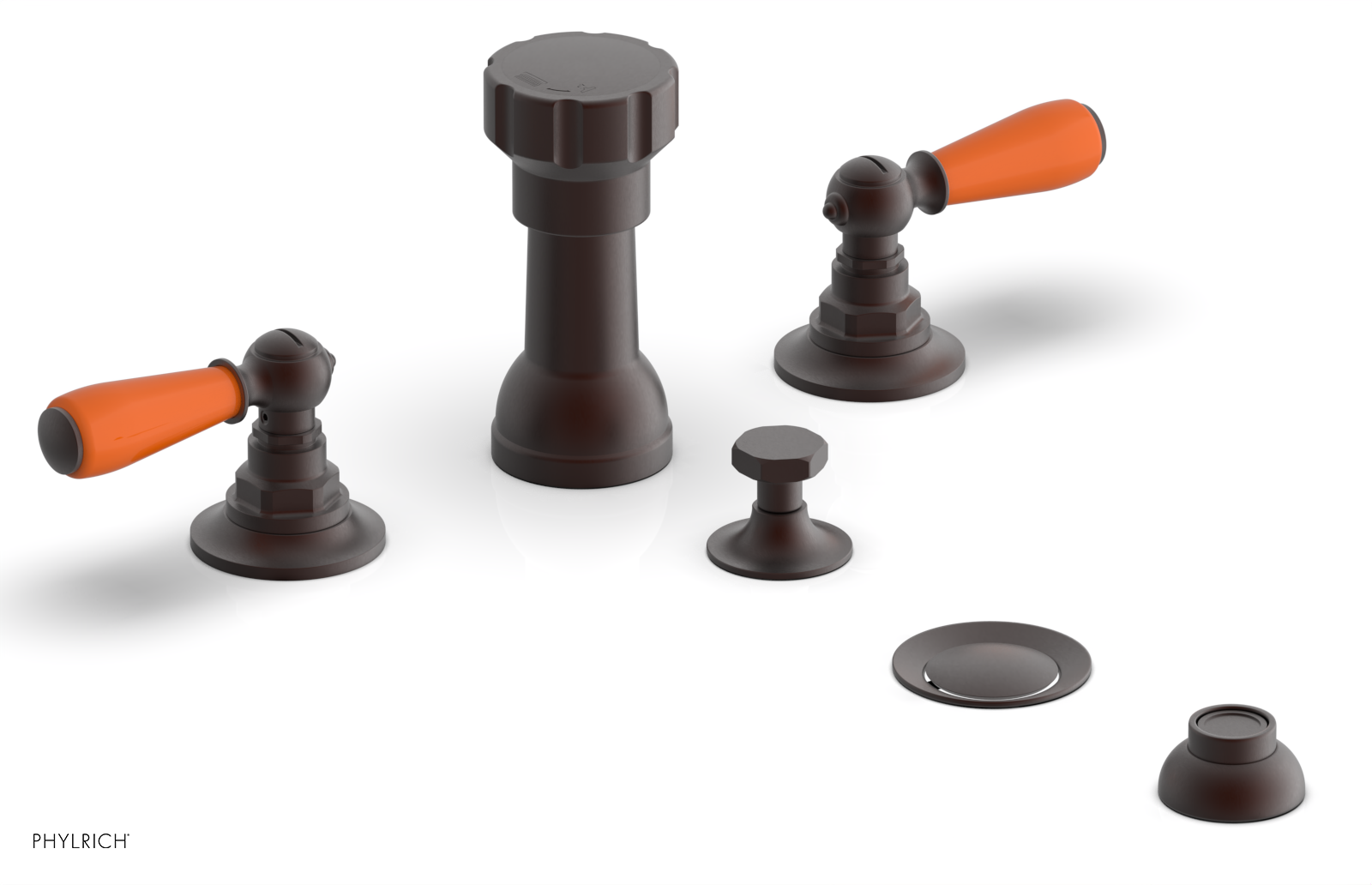 Phylrich Jamestown Four Hole Bidet Set with Lever Handles