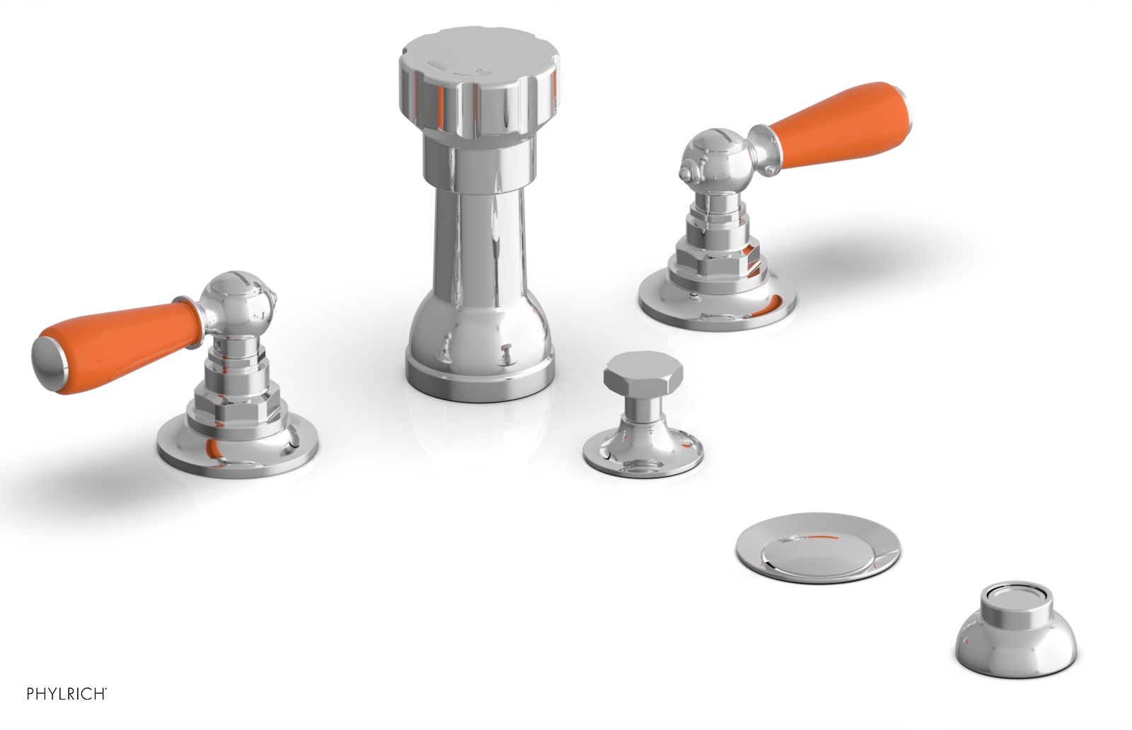 Phylrich Jamestown Four Hole Bidet Set with Lever Handles