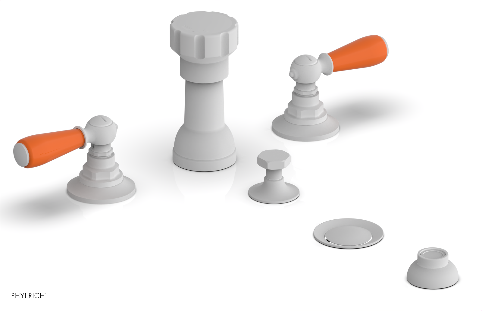 Phylrich Jamestown Four Hole Bidet Set with Lever Handles