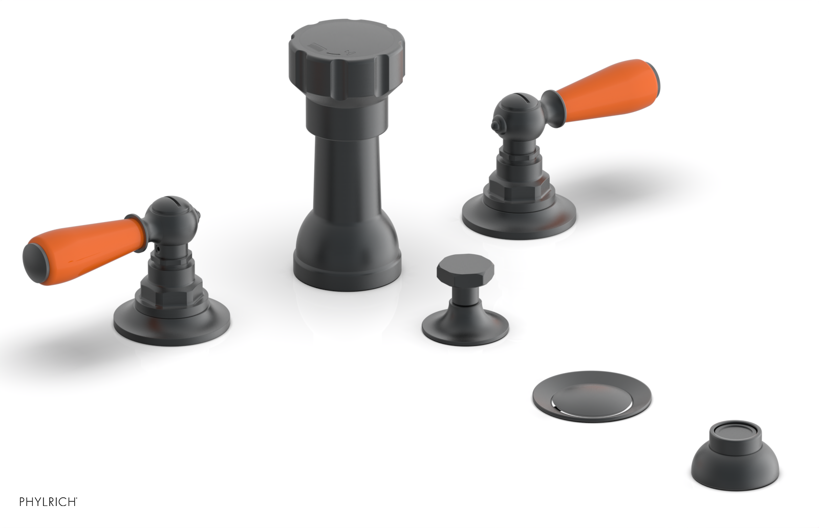 Phylrich Jamestown Four Hole Bidet Set with Lever Handles