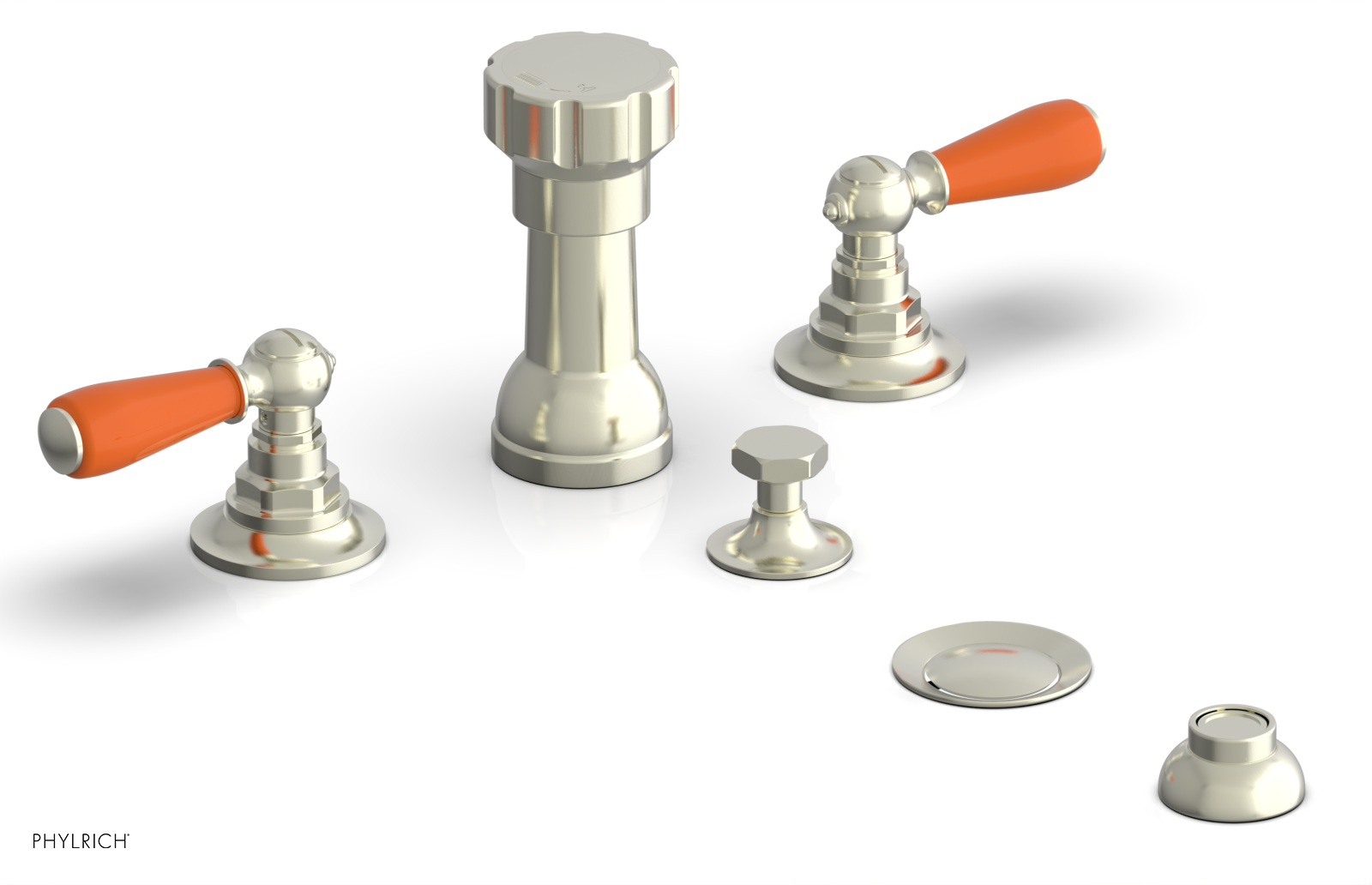 Phylrich Jamestown Four Hole Bidet Set with Lever Handles