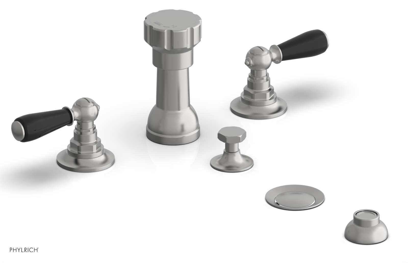 Phylrich Jamestown Four Hole Bidet Set with Lever Handles