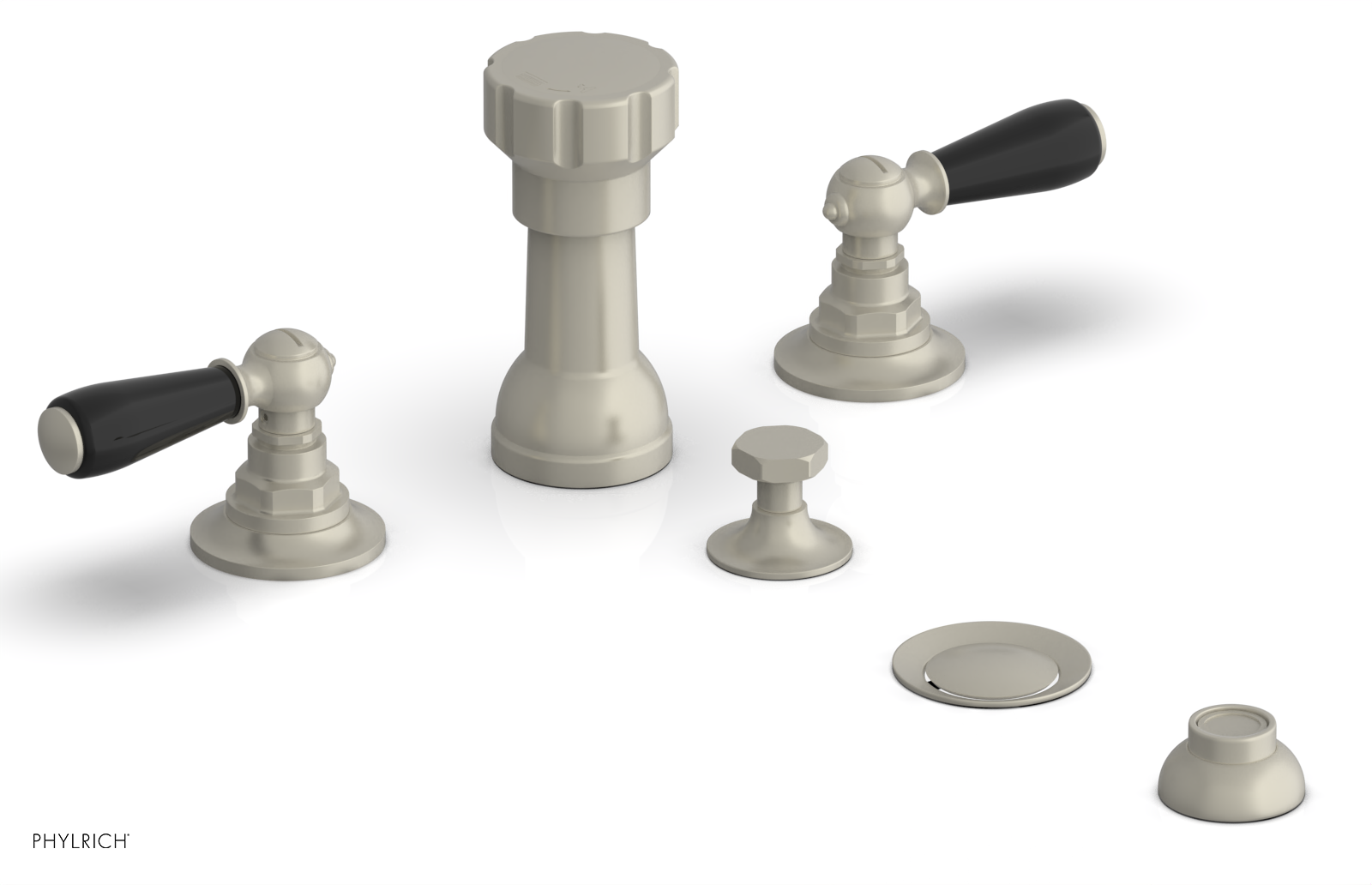 Phylrich Jamestown Four Hole Bidet Set with Lever Handles