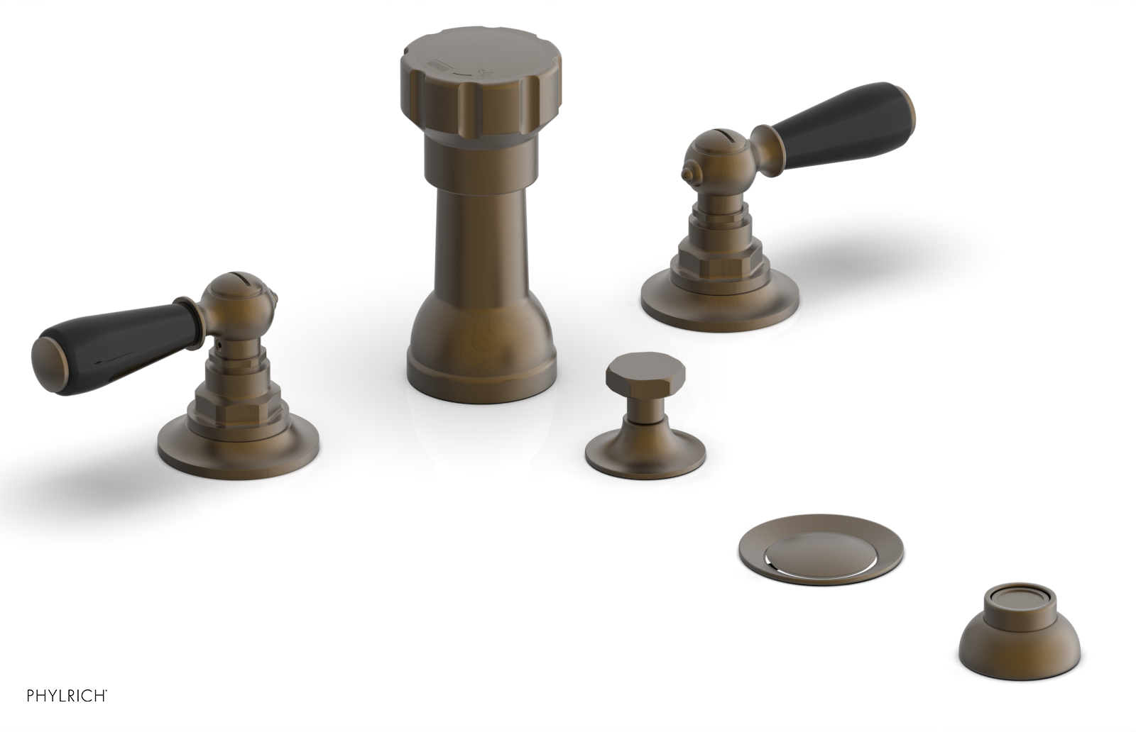 Phylrich Jamestown Four Hole Bidet Set with Lever Handles