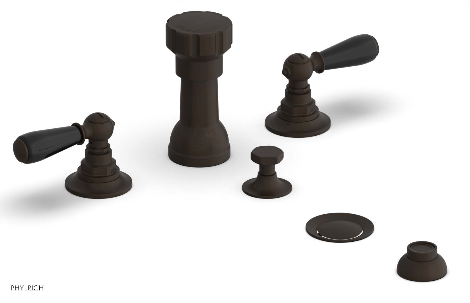 Phylrich Jamestown Four Hole Bidet Set with Lever Handles