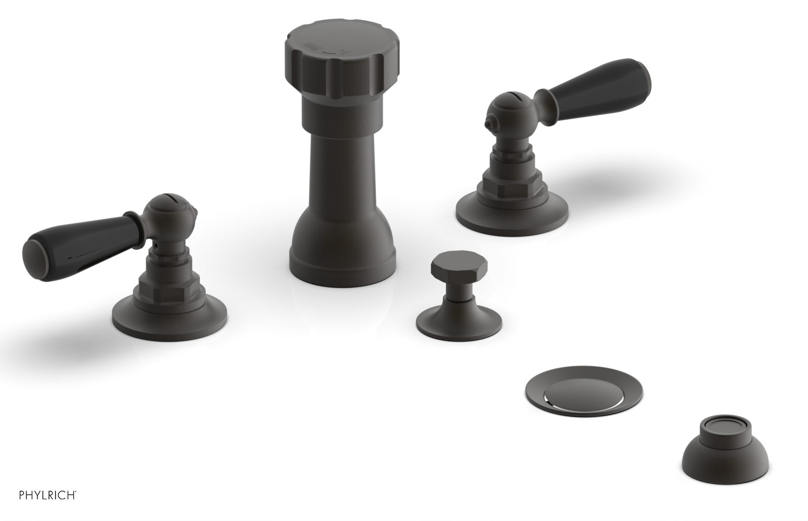 Phylrich Jamestown Four Hole Bidet Set with Lever Handles