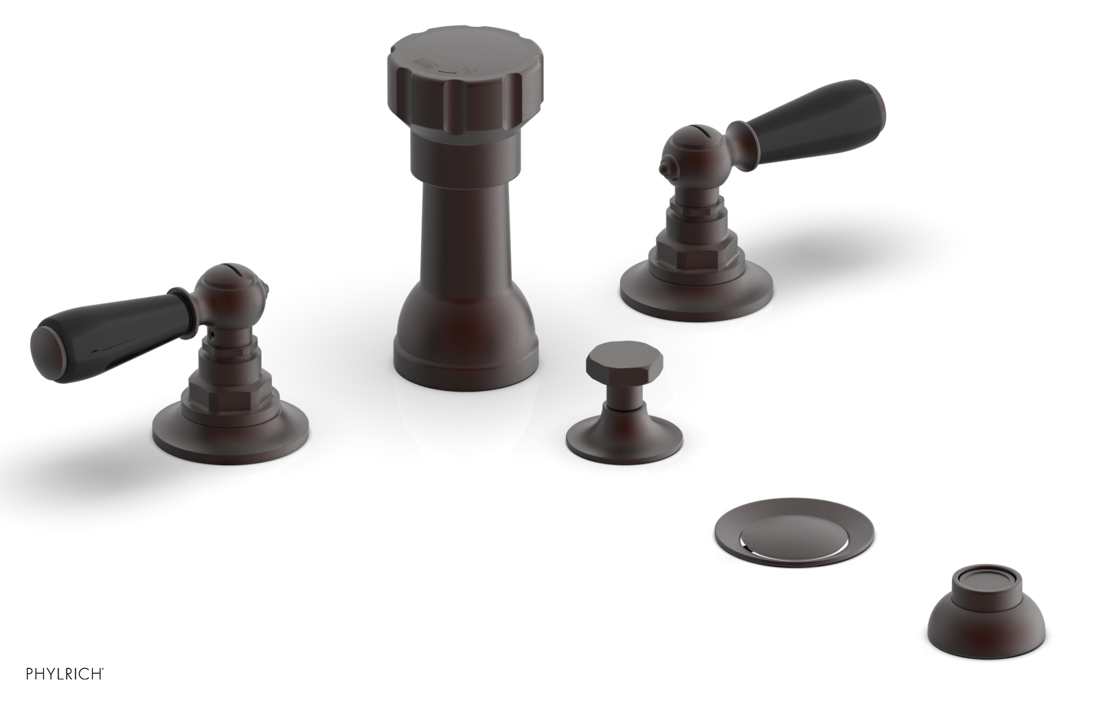 Phylrich Jamestown Four Hole Bidet Set with Lever Handles