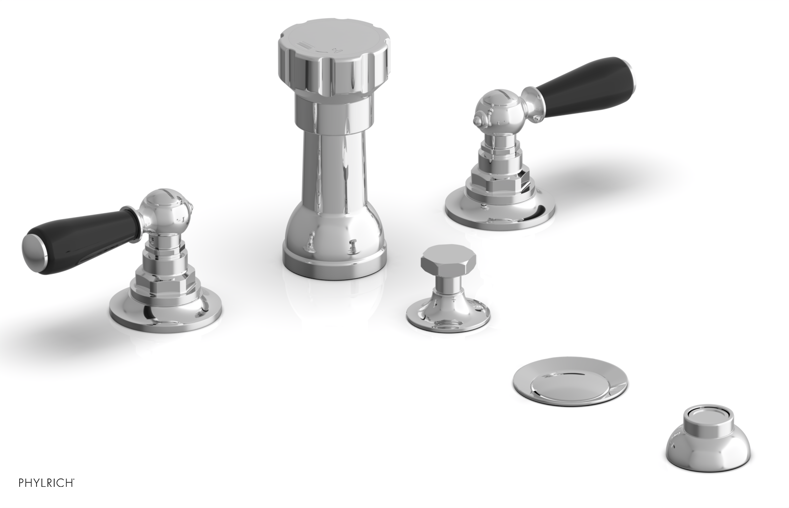 Phylrich Jamestown Four Hole Bidet Set with Lever Handles