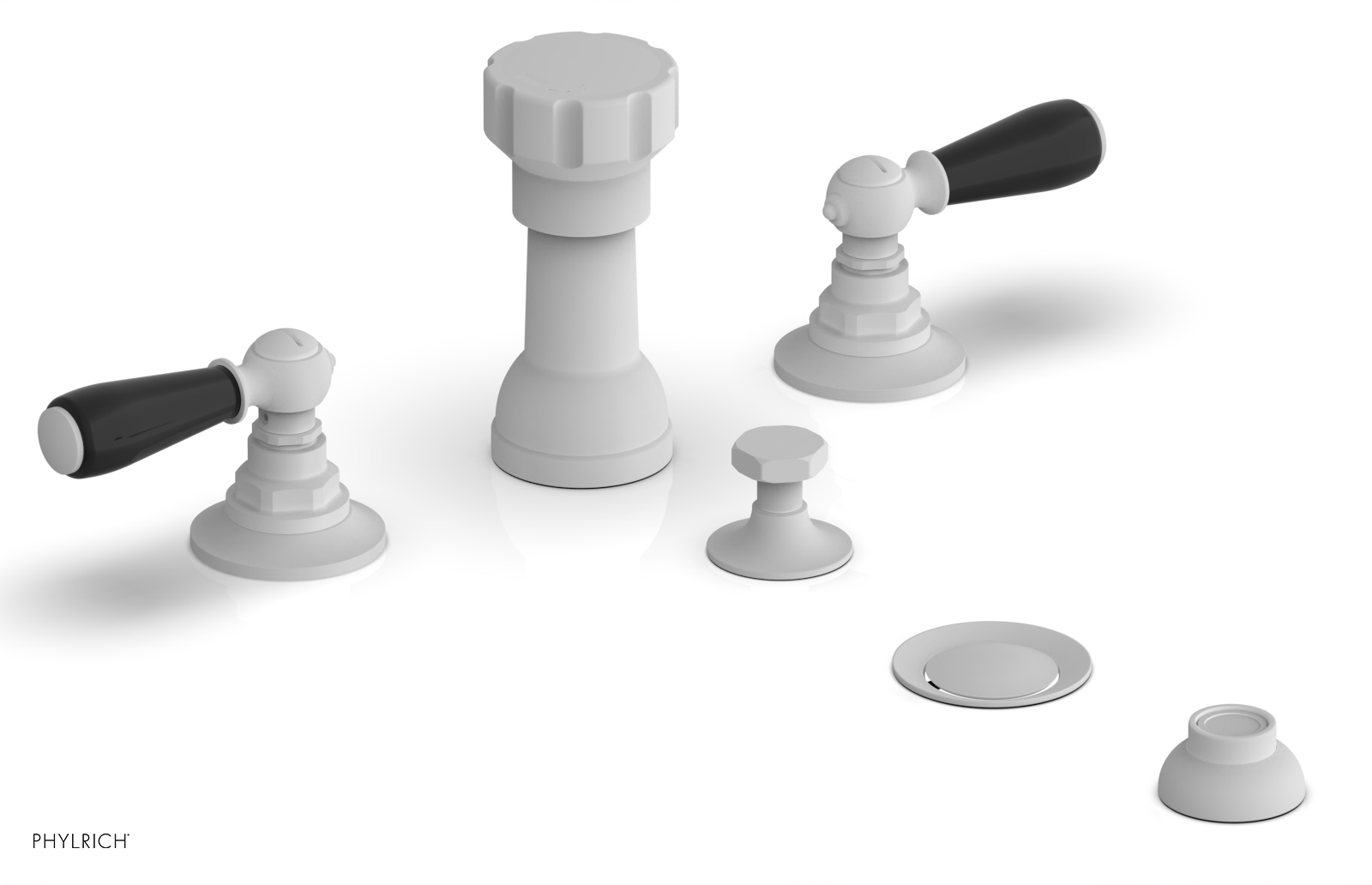 Phylrich Jamestown Four Hole Bidet Set with Lever Handles