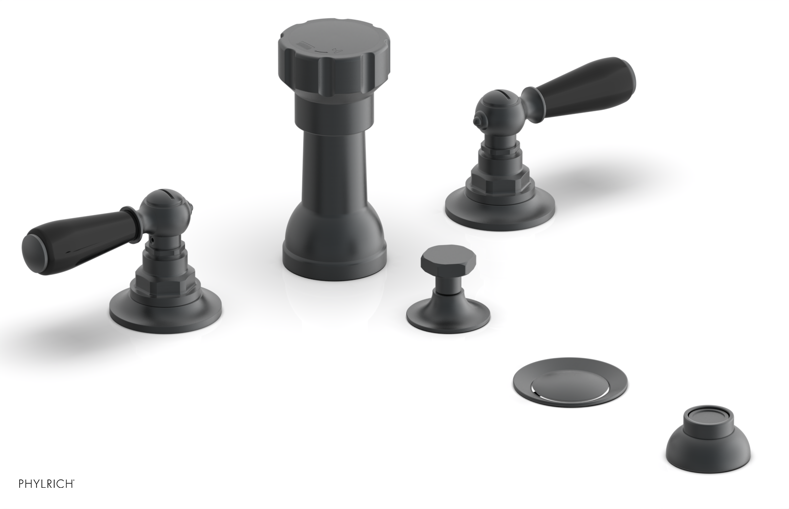 Phylrich Jamestown Four Hole Bidet Set with Lever Handles