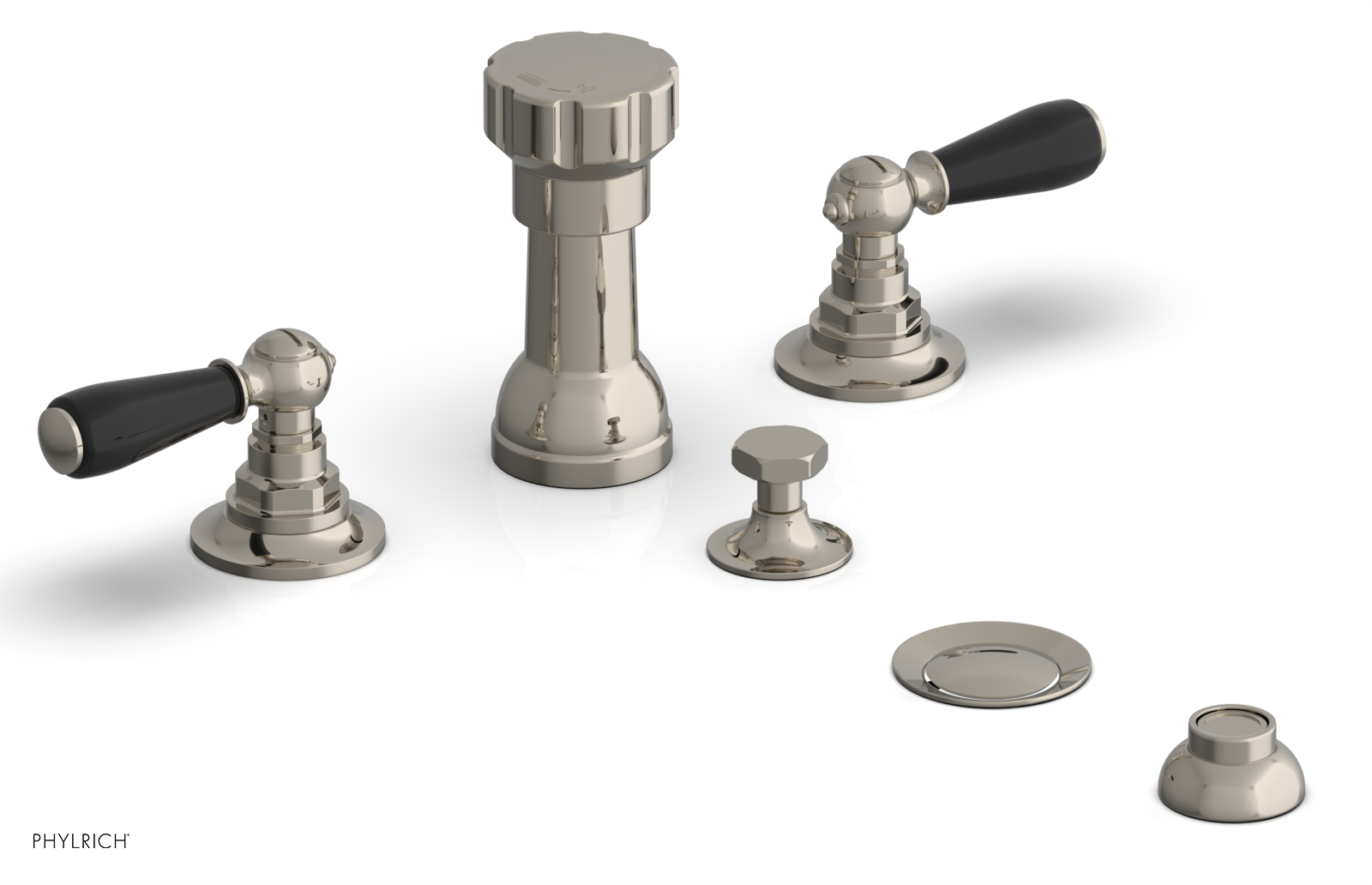 Phylrich Jamestown Four Hole Bidet Set with Lever Handles