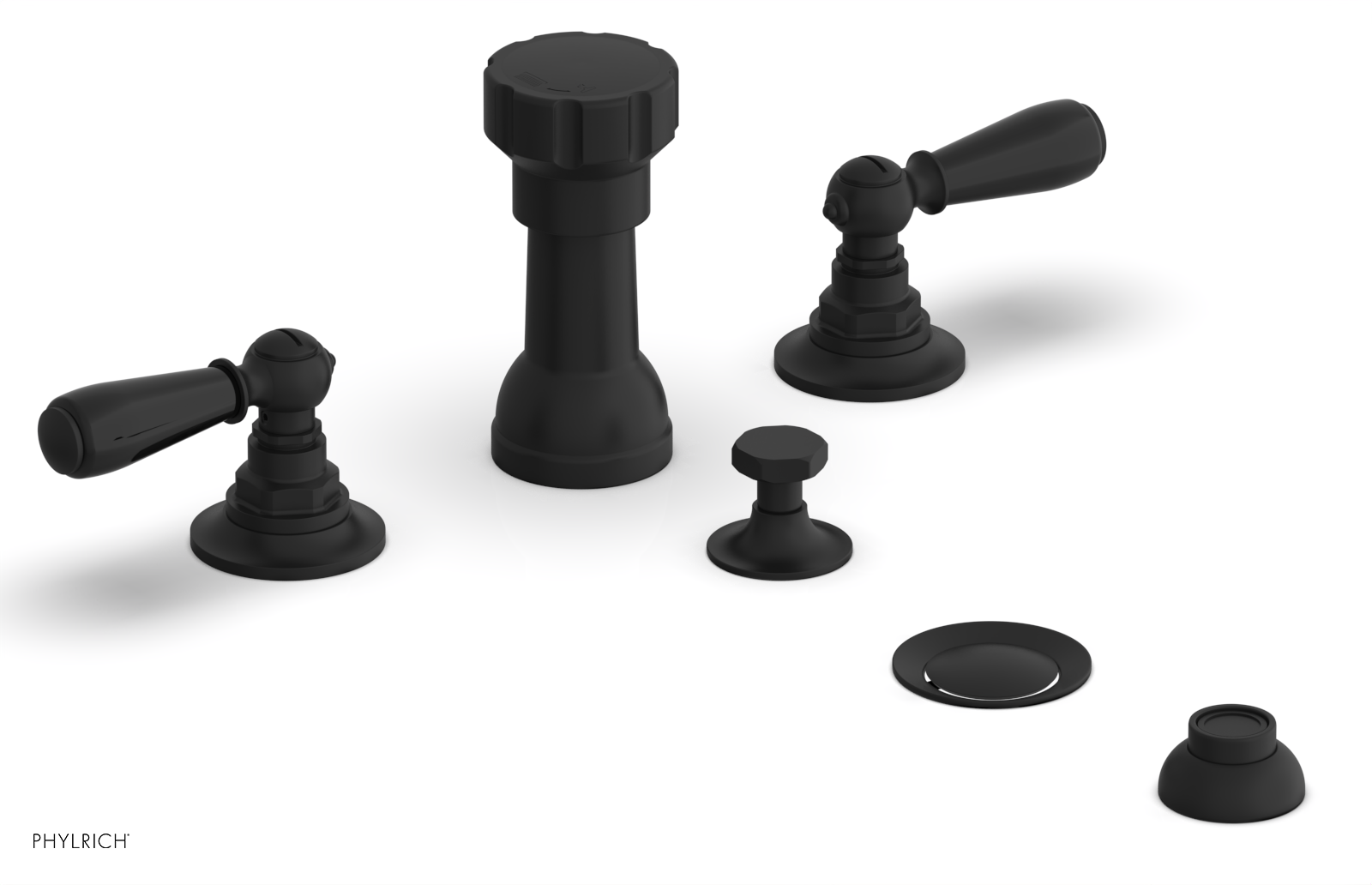 Phylrich Jamestown Four Hole Bidet Set with Lever Handles