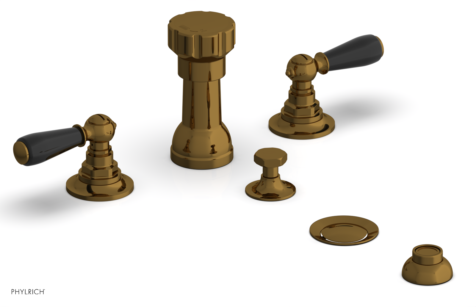 Phylrich Jamestown Four Hole Bidet Set with Lever Handles