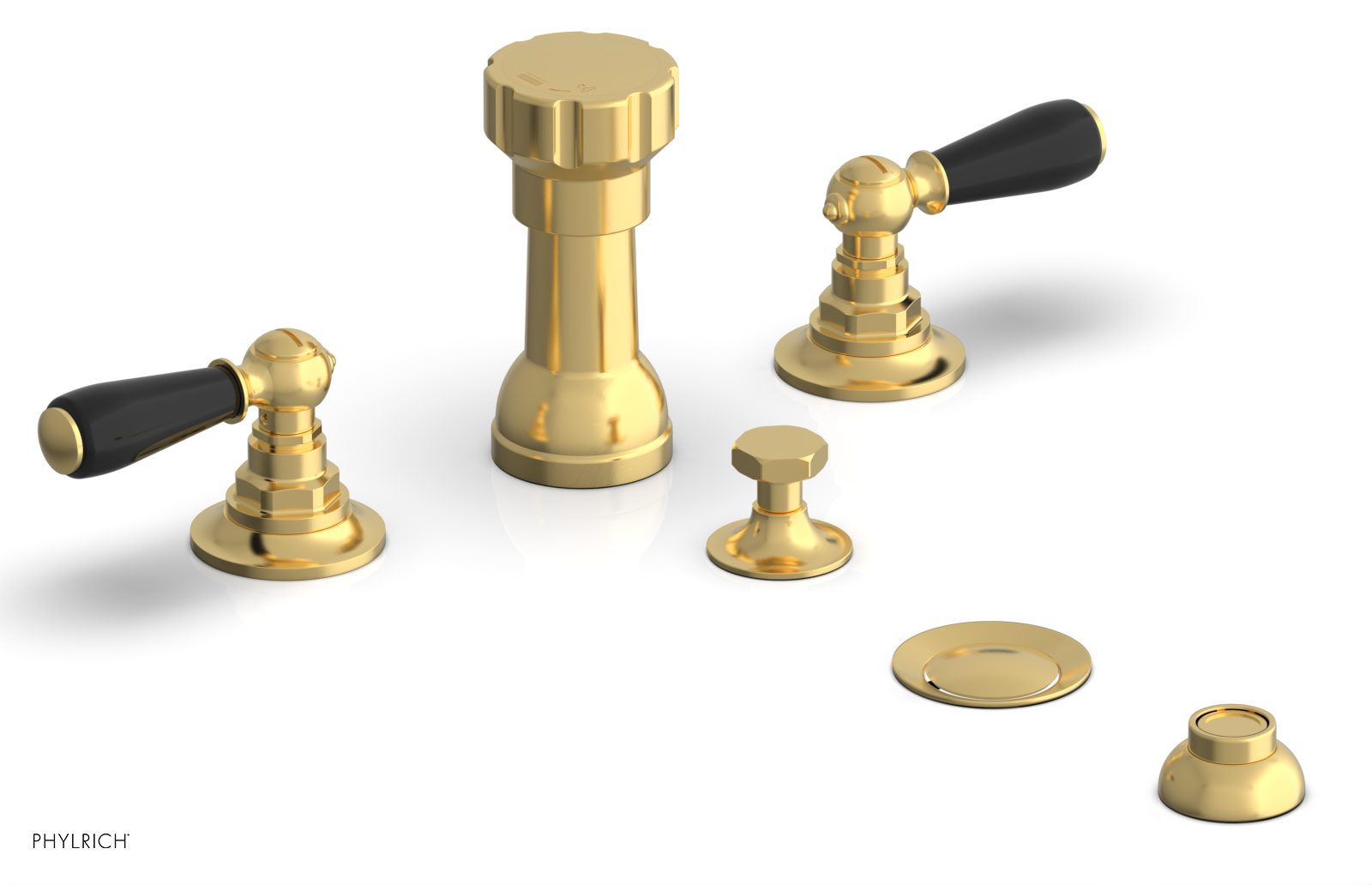 Phylrich Jamestown Four Hole Bidet Set with Lever Handles