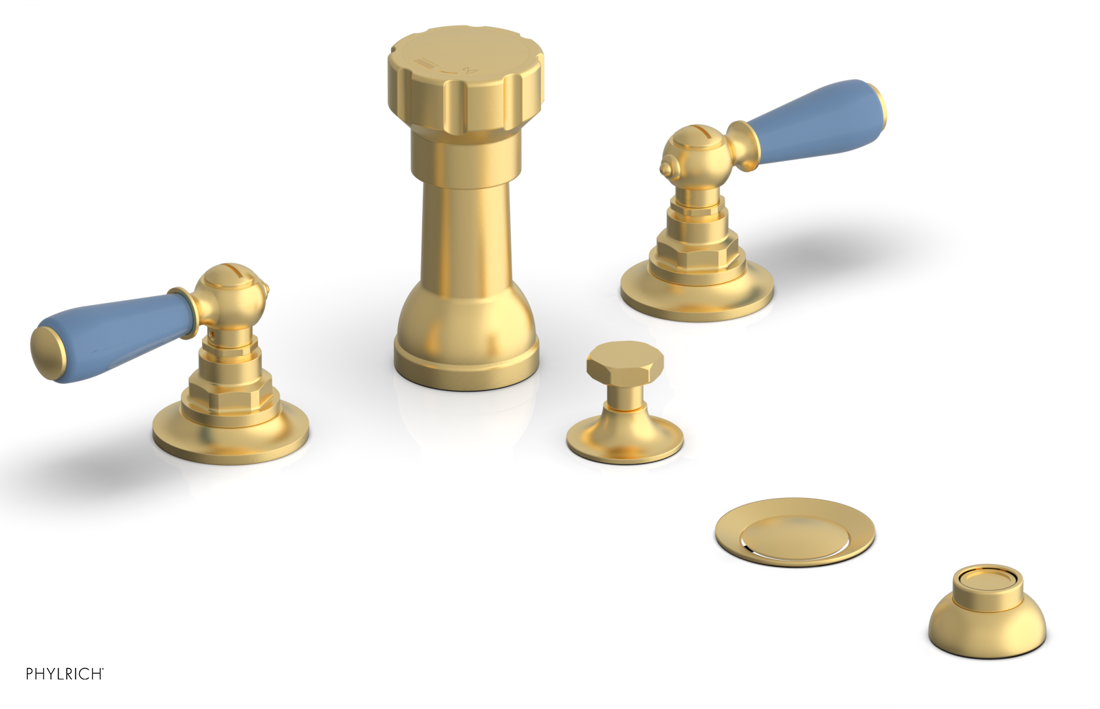 Phylrich Jamestown Four Hole Bidet Set with Lever Handles